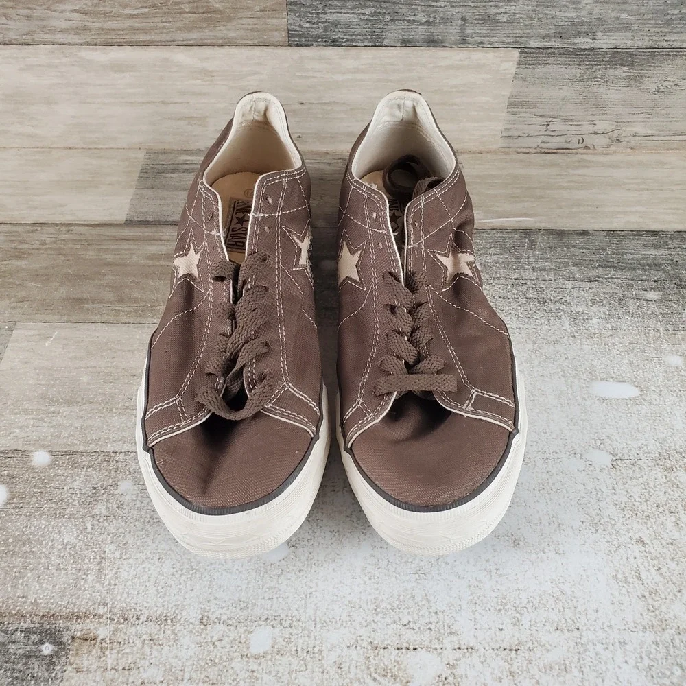 Converse One Star Mens Shoes Sz 7.5 Seasonal Ox Brown Lace Up Cap Toe‎ Sneakers - Picture 2 of 10
